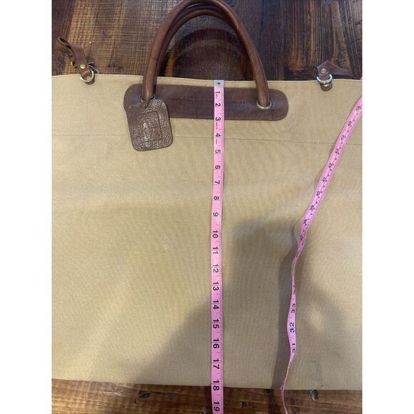 Clava American Third Avenue Mgmt Canvas Leather Oversized Slim Bag Rare - Picture 5 of 6